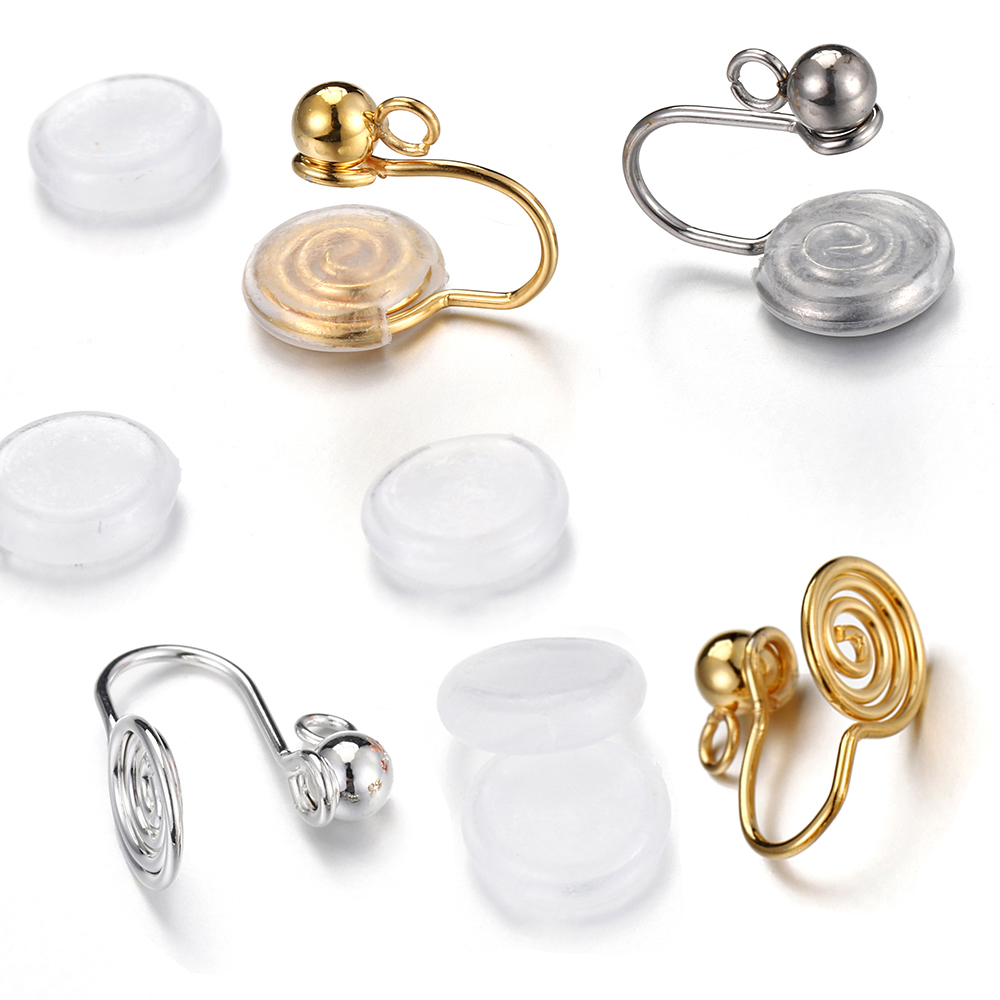 Coil Building Kit - ต่างหูแบบหนีบสแตนเลส 10 ชิ้น แบบเกลียว สำหรับคนไม่เจาะหู อุปกรณ์แปลงรูปแบบสำหรับทำเครื่องประดับ