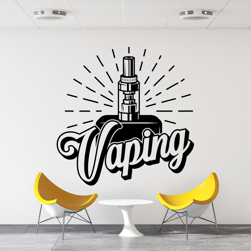 Vaping Store - สติกเกอร์ติดผนังสติ๊กเกอร์ฮาโลวีนควันการตกแต่งร้านไอน้ำสำหรับเลานจ์ A660รูปลอกไวนิลสำหรับเครื่องตกแต่งฝาผนังร้านเวป