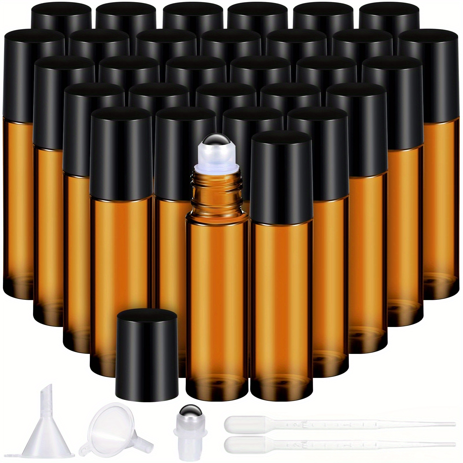 Juice Bottle Dropper - 8/30pcs ม้วนแก้วขวด 10ml น้ํามันหอมระเหยขวดลูกกลิ้งสแตนเลส Ball Dropper