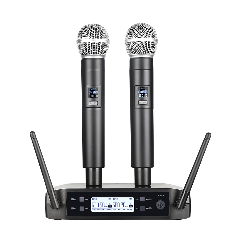 Shure Mic Sm7B - ไมโครโฟนไร้สายแบบใช้มือถือ Dual ช่อง UHF ความถี่คงที่ไมโครโฟนแบบไดนามิกสําหรับคาราโอเกะงานแต่งงานวงดนตรีแสดงโบสถ์