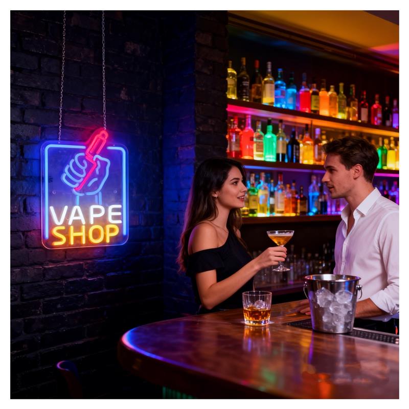 ป้ายไฟนีออนร้านขายบุหรี่ไฟฟ้า  - Vaping Store บทวิจารณ์และราคา